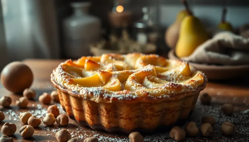 Clafoutis poires-noisettes : le dessert réconfortant pour vos hivers