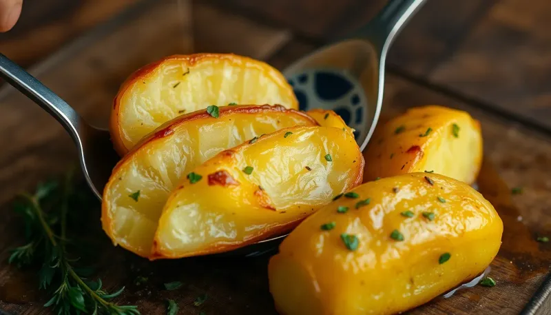 Comment réduire le temps de cuisson des pommes de terre au four avec une cuillère